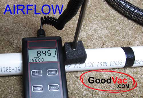 Vacuum claner airflow measurement