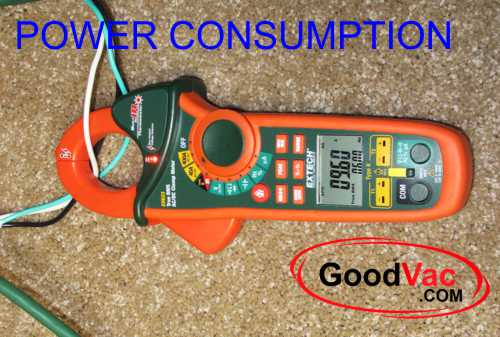 Vacuum power consumption measurement